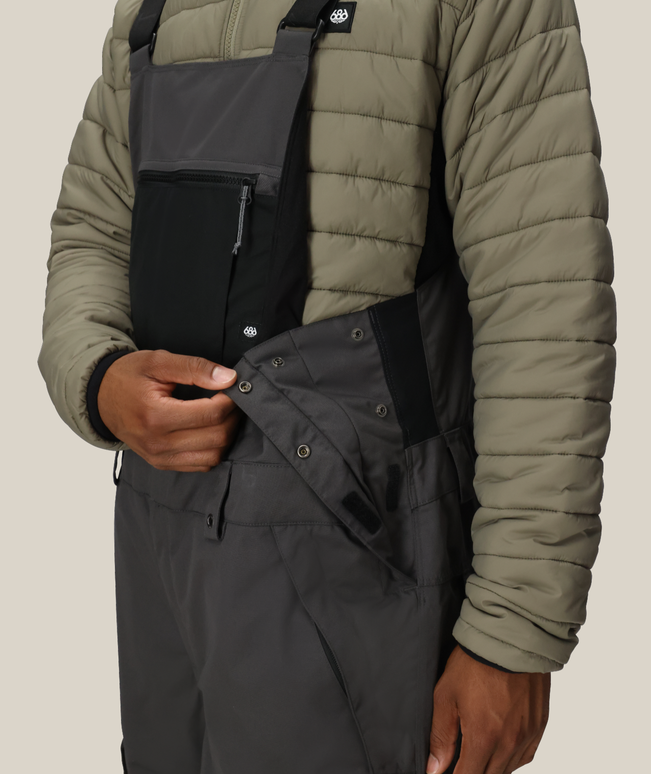 MENS HOT LAP™ INSULATED BIB - CHARCOAL COLORBLOCK