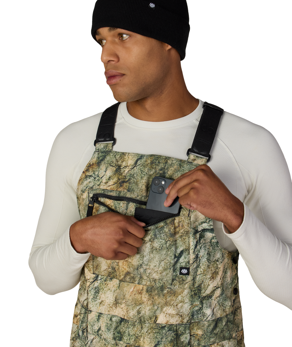 MENS HOT LAP™ INSULATED BIB - KHAKI GRUNGE
