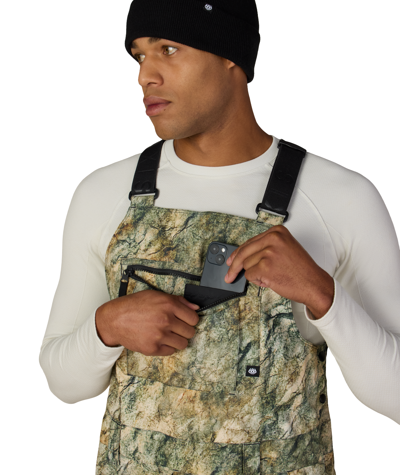 MENS HOT LAP™ INSULATED BIB - KHAKI GRUNGE
