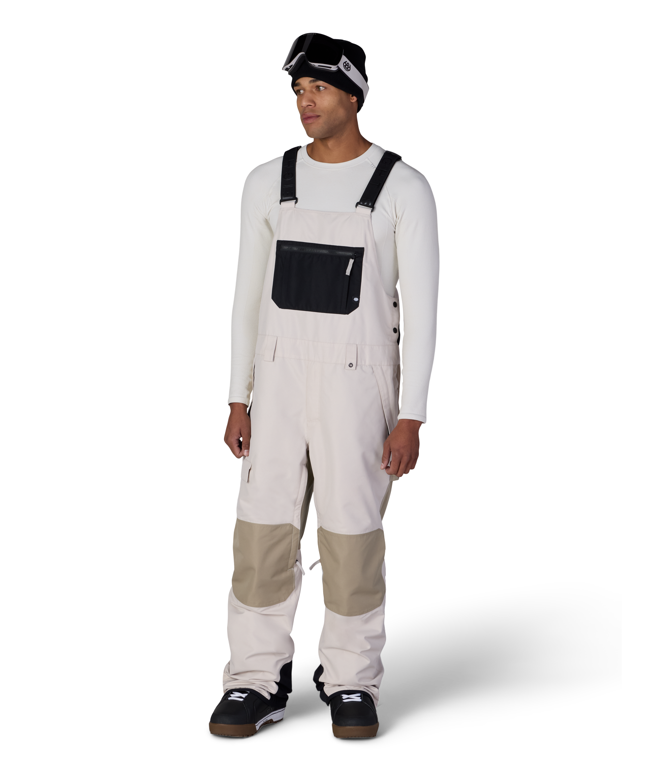 MENS HOT LAP™ INSULATED BIB - LIMESTONE KHAKI COLORBLOCK