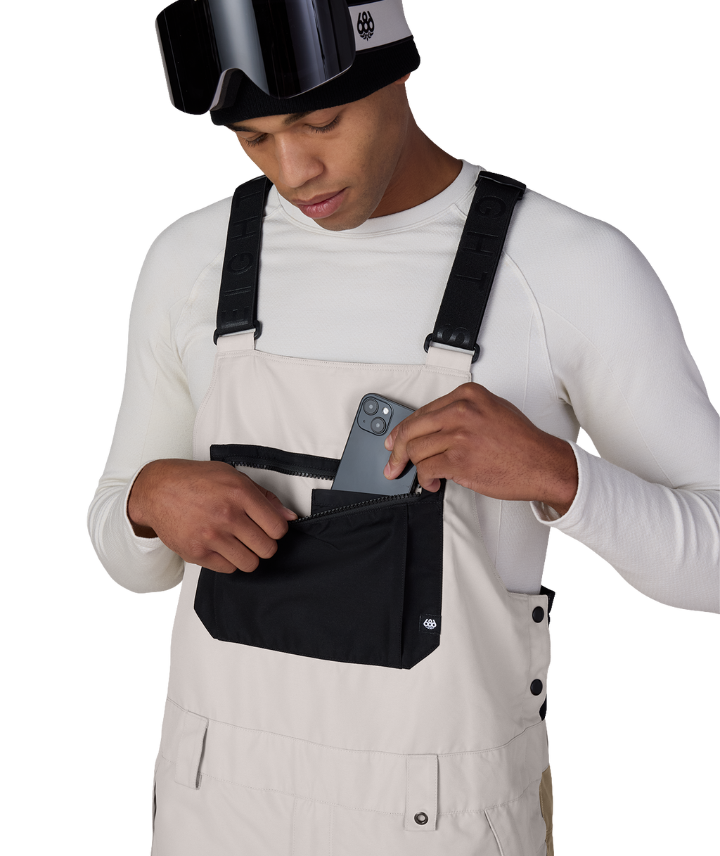 MENS HOT LAP™ INSULATED BIB - LIMESTONE KHAKI COLORBLOCK