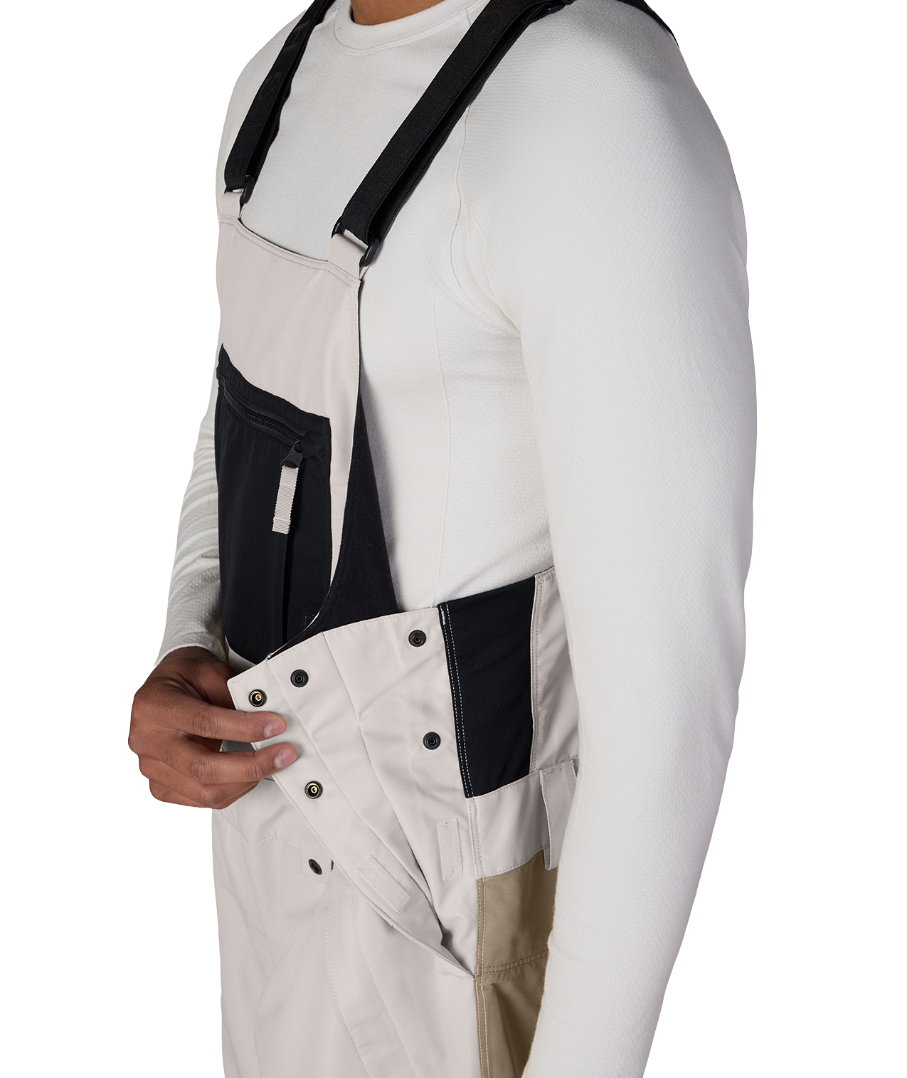 MENS HOT LAP™ INSULATED BIB - LIMESTONE KHAKI COLORBLOCK
