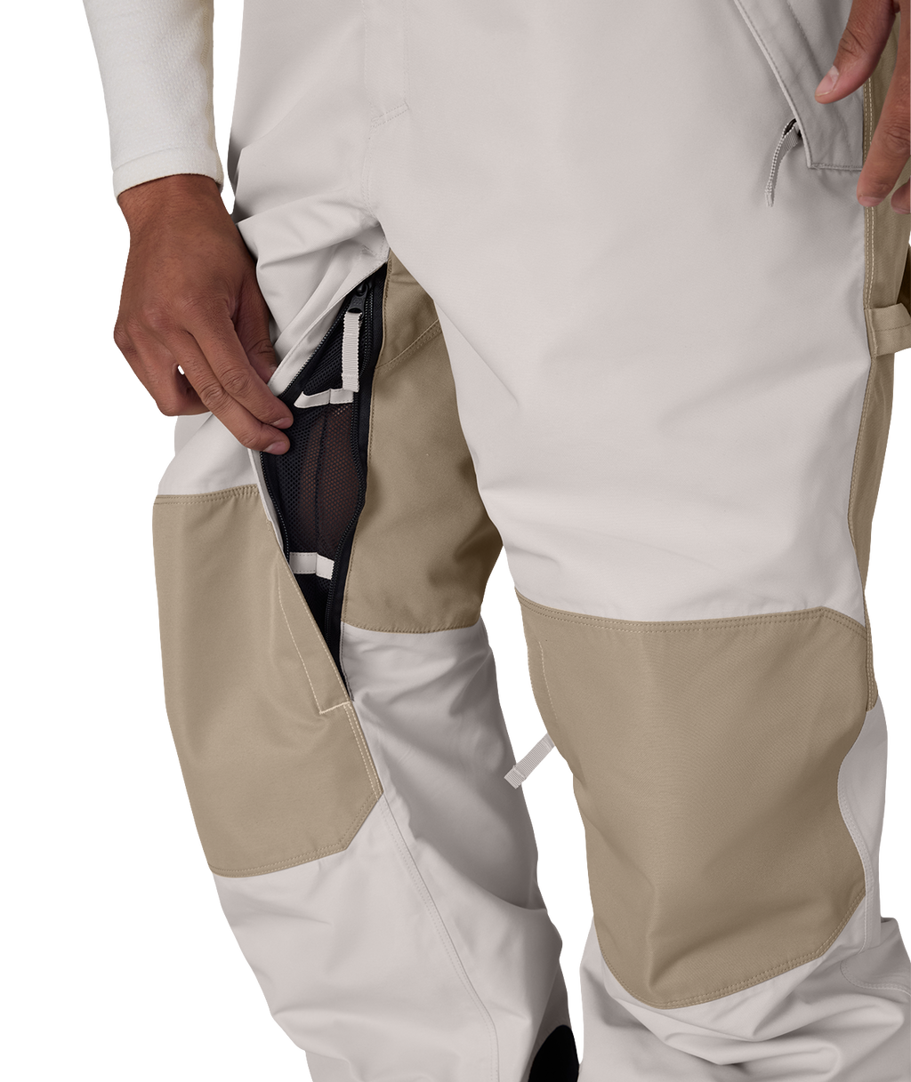 MENS HOT LAP™ INSULATED BIB - LIMESTONE KHAKI COLORBLOCK