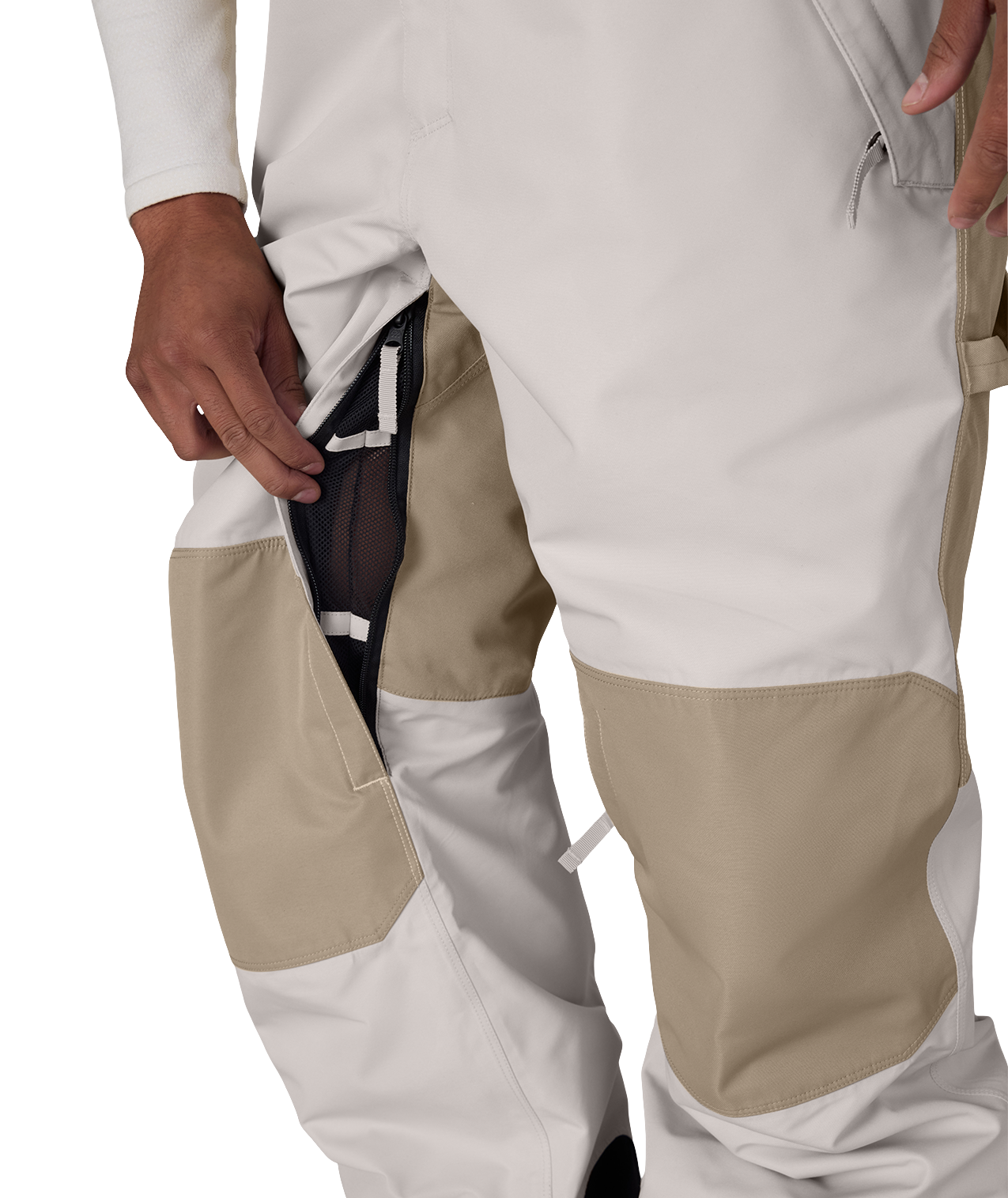 MENS HOT LAP™ INSULATED BIB - LIMESTONE KHAKI COLORBLOCK