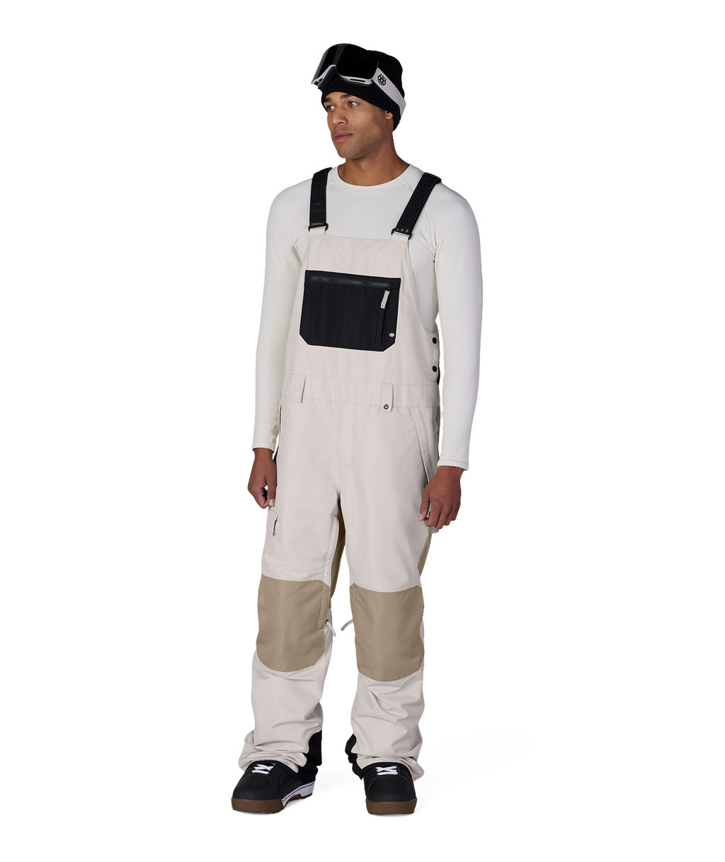MENS HOT LAP™ INSULATED BIB - LIMESTONE KHAKI COLORBLOCK