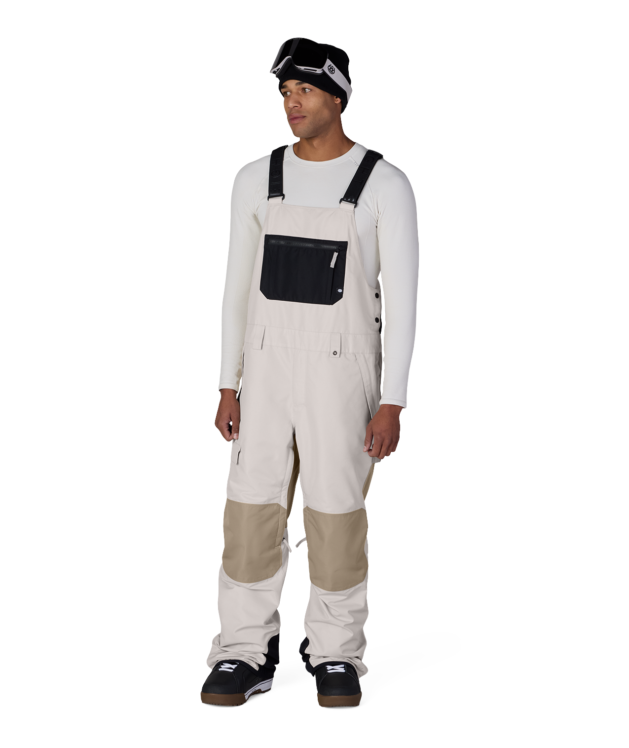 MENS HOT LAP™ INSULATED BIB - LIMESTONE KHAKI COLORBLOCK