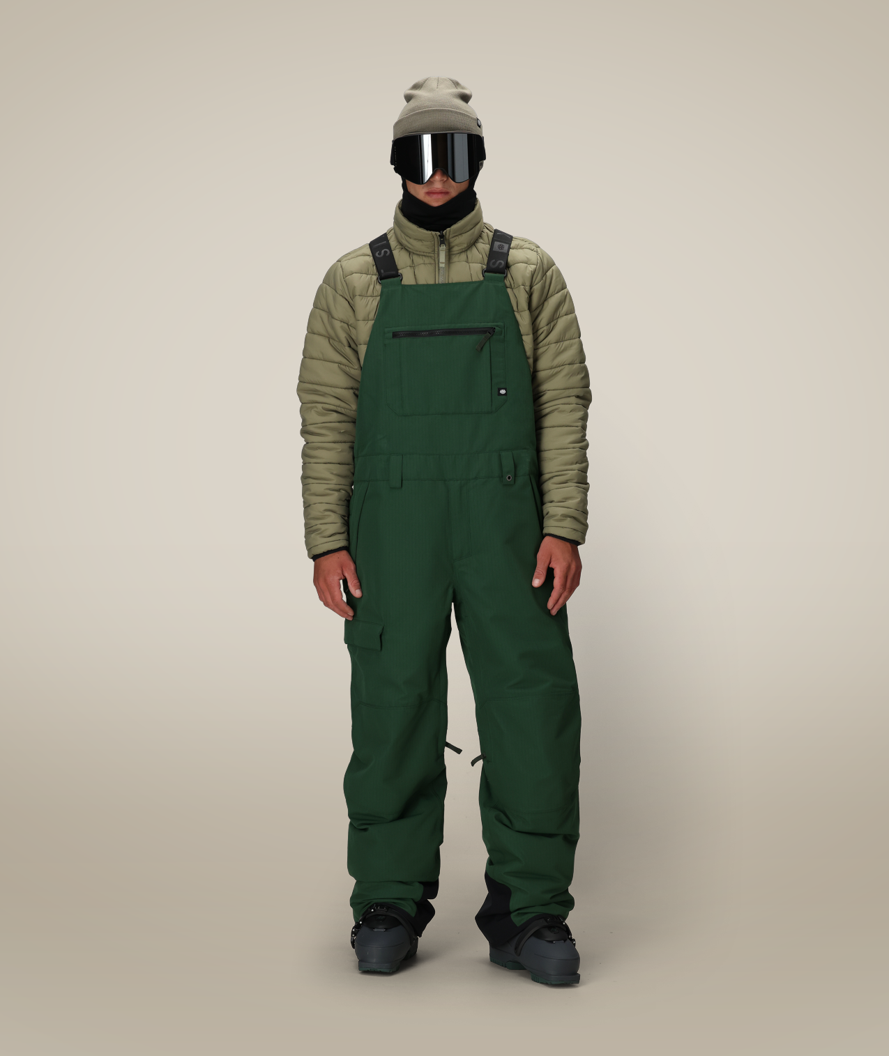 MENS HOT LAP™ INSULATED BIB - MOSS GREEN RIPSTOP