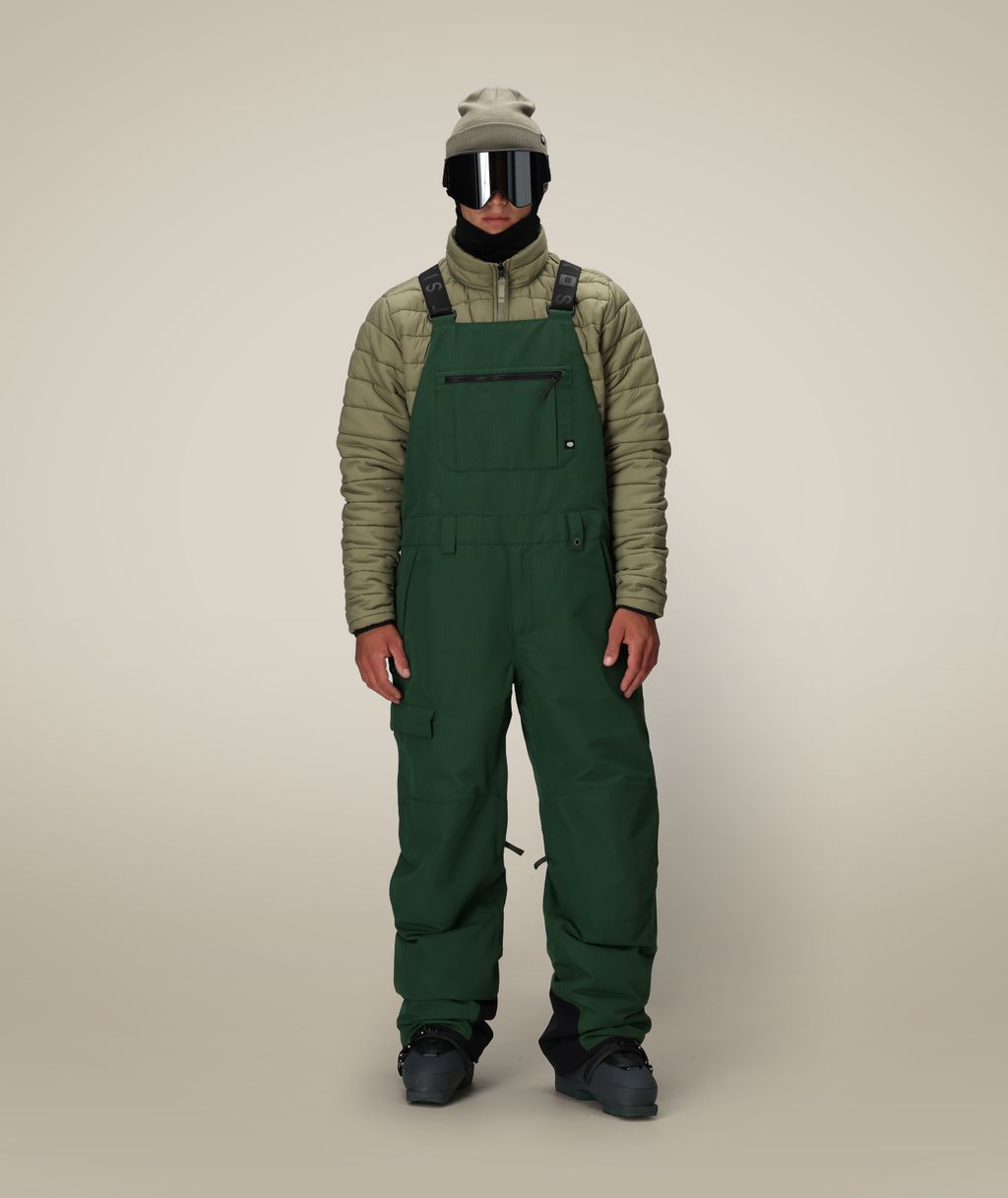 MENS HOT LAP™ INSULATED BIB - MOSS GREEN RIPSTOP