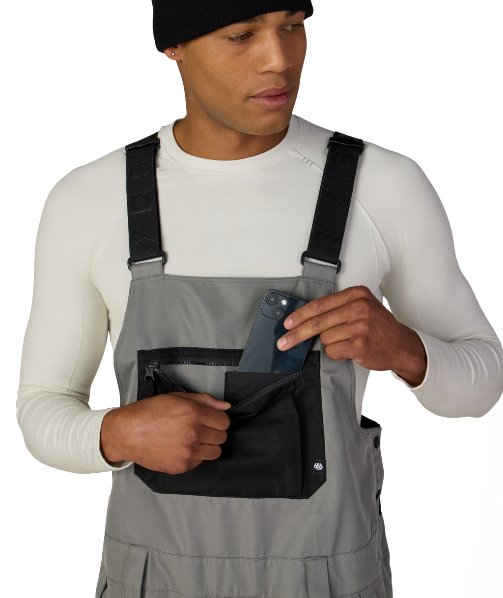 MENS HOT LAP™ INSULATED BIB - RHINO GREY COLORBLOCK