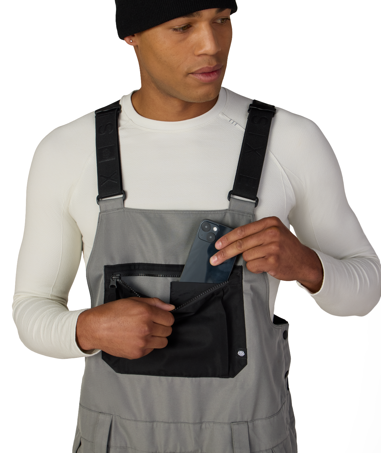 MENS HOT LAP™ INSULATED BIB - RHINO GREY COLORBLOCK