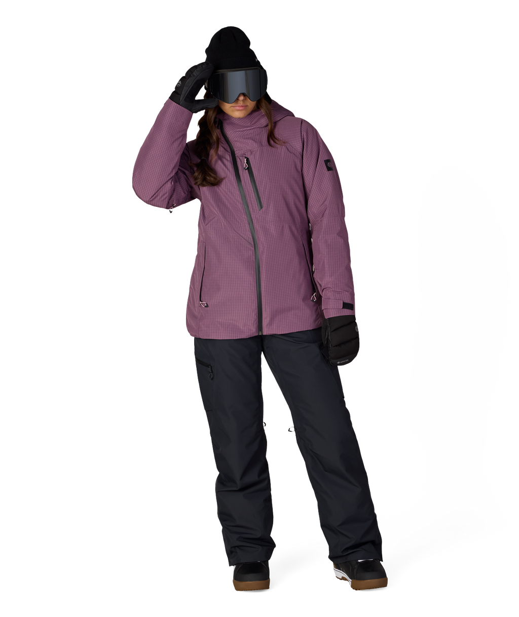 WOMENS HYDRA™ THERMAGRAPH® JACKET - BLACK PLUM GRID