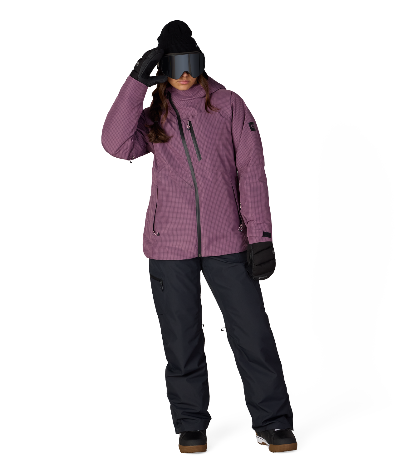 WOMENS HYDRA™ THERMAGRAPH® JACKET - BLACK PLUM GRID