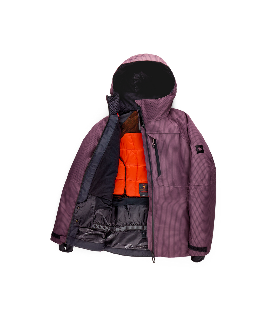 WOMENS HYDRA™ THERMAGRAPH® JACKET - BLACK PLUM GRID