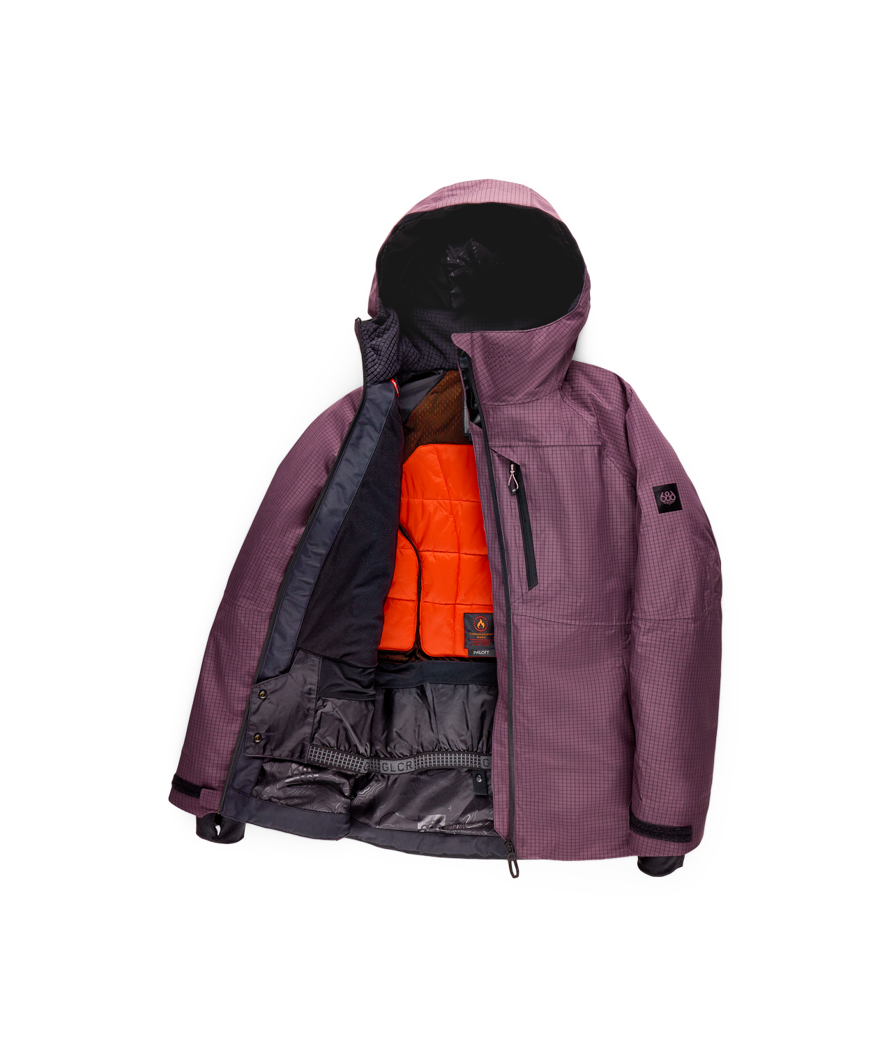 WOMENS HYDRA™ THERMAGRAPH® JACKET - BLACK PLUM GRID