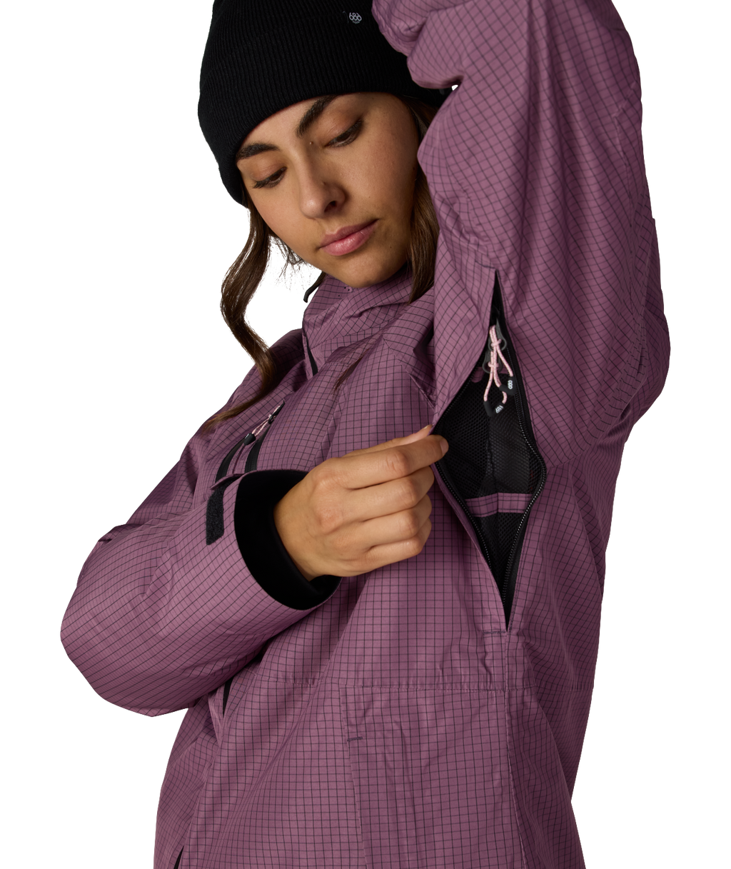 WOMENS HYDRA™ THERMAGRAPH® JACKET - BLACK PLUM GRID