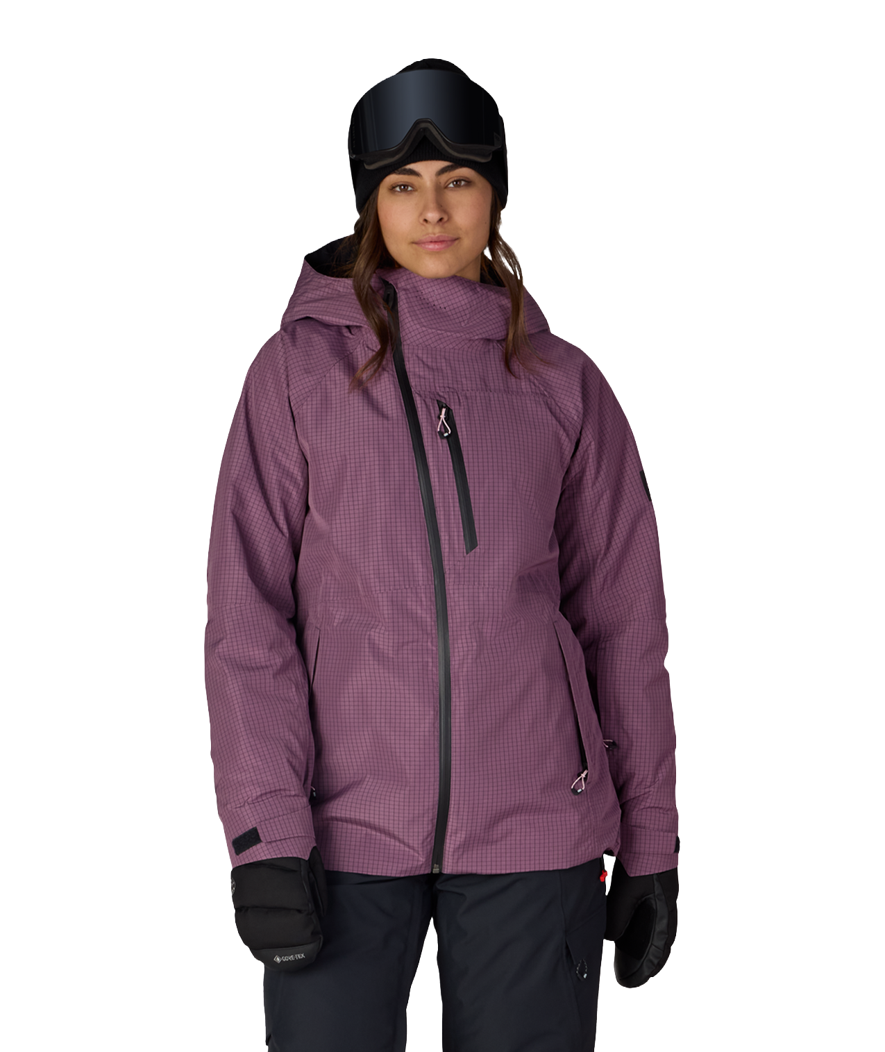 WOMENS HYDRA™ THERMAGRAPH® JACKET - BLACK PLUM GRID