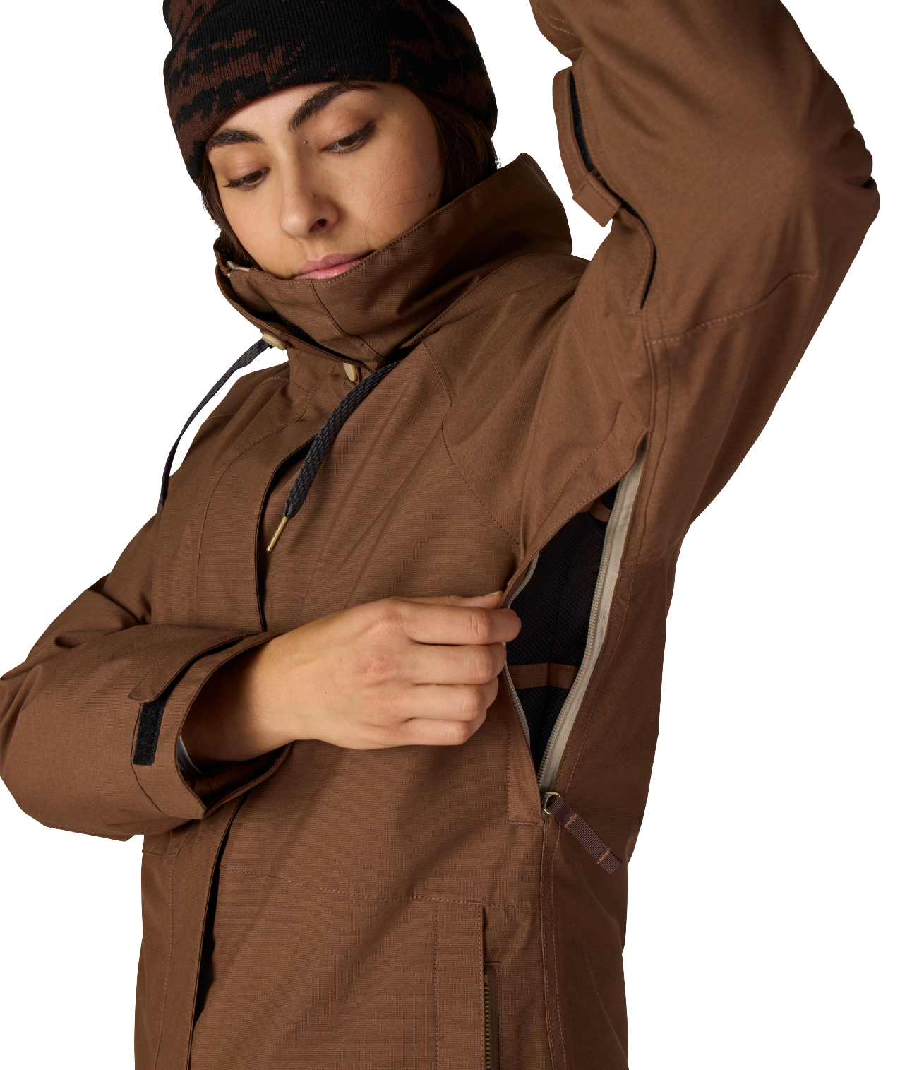 WOMENS SMARTY®3-IN-1 SPELLBOUND™ JACKET - DARK EARTH DOBBY