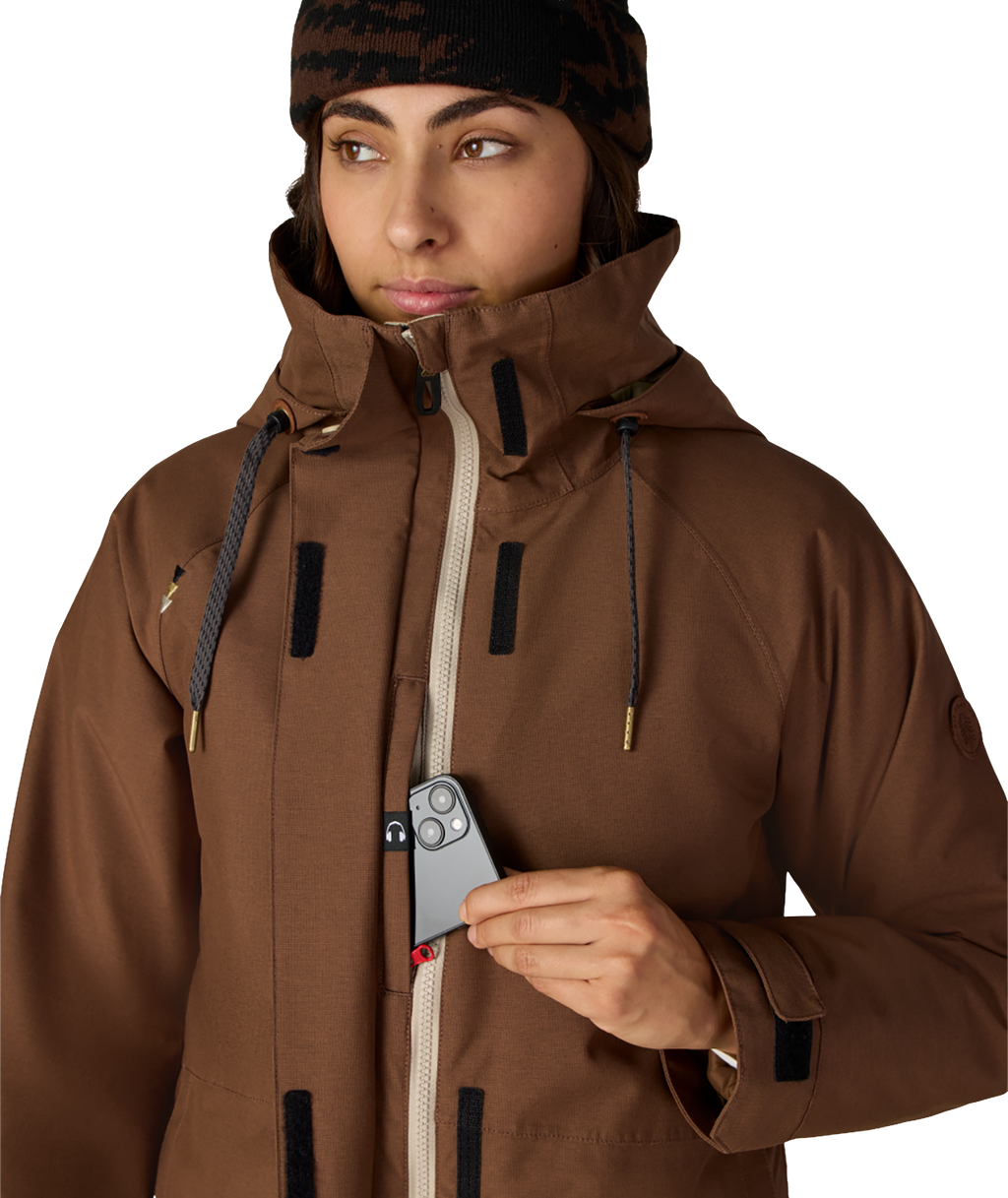 WOMENS SMARTY®3-IN-1 SPELLBOUND™ JACKET - DARK EARTH DOBBY