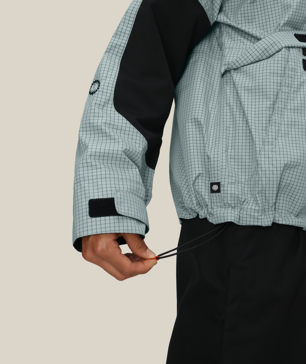 WOMENS OUTLINE™ SHELL ANORAK - DUSTY MARINE GRID