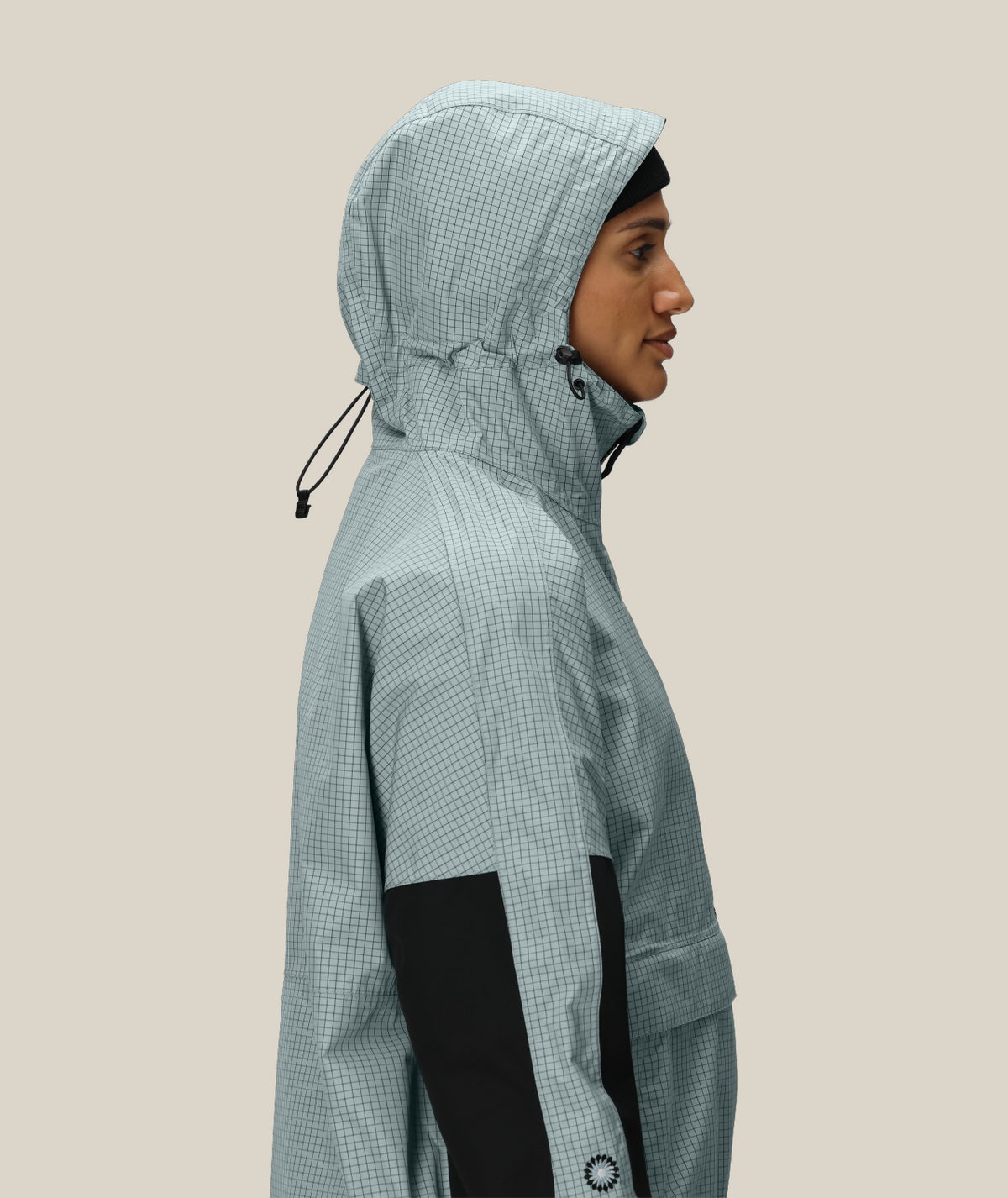WOMENS OUTLINE™ SHELL ANORAK - DUSTY MARINE GRID