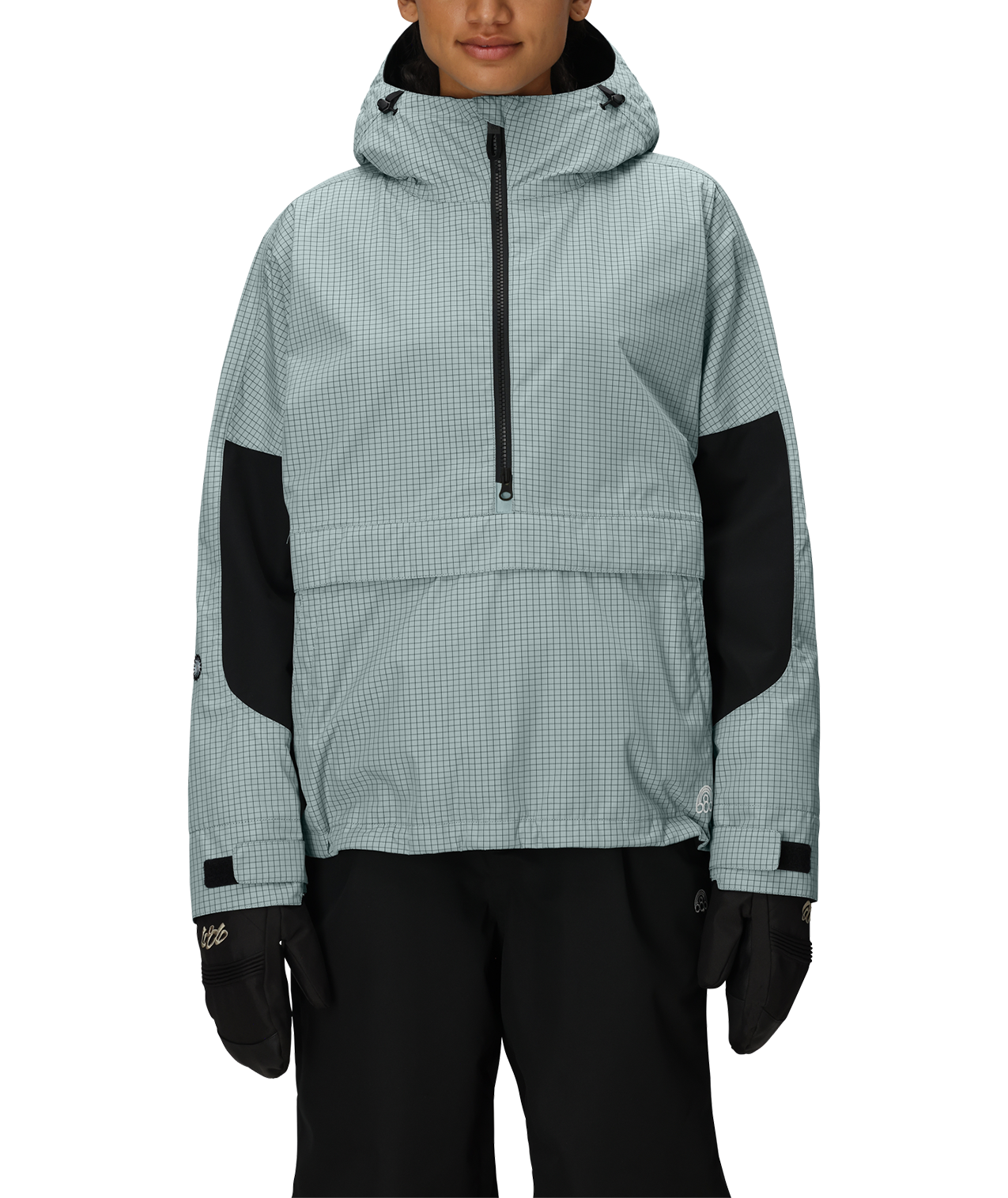 WOMENS OUTLINE™ SHELL ANORAK - DUSTY MARINE GRID