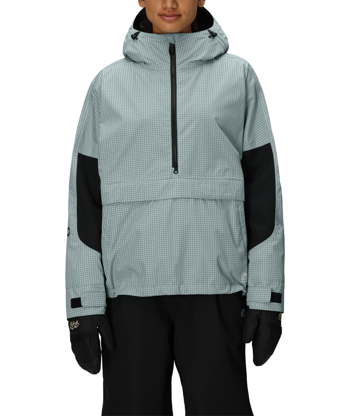 WOMENS OUTLINE™ SHELL ANORAK - DUSTY MARINE GRID