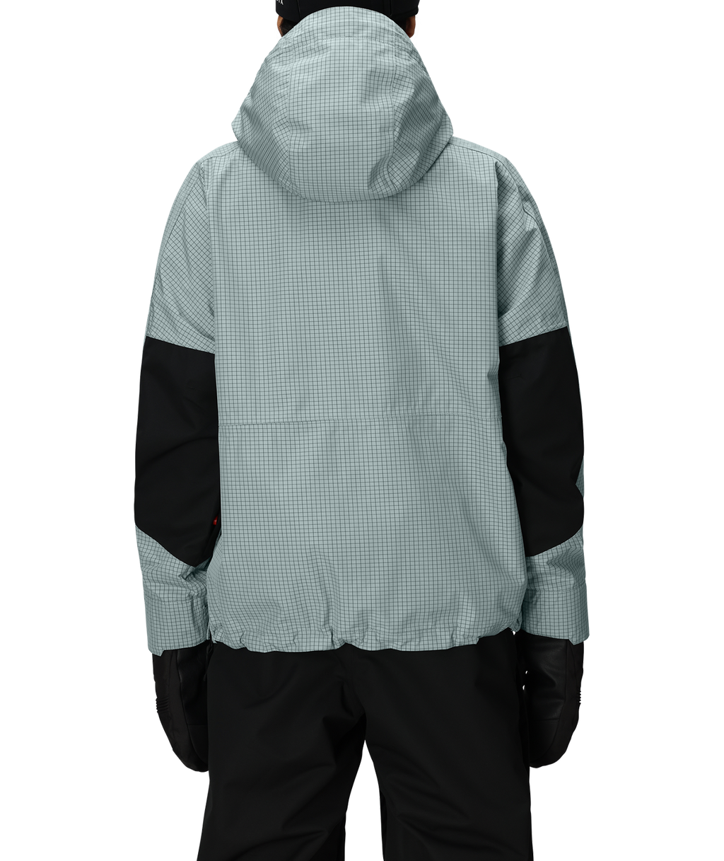 WOMENS OUTLINE™ SHELL ANORAK - DUSTY MARINE GRID