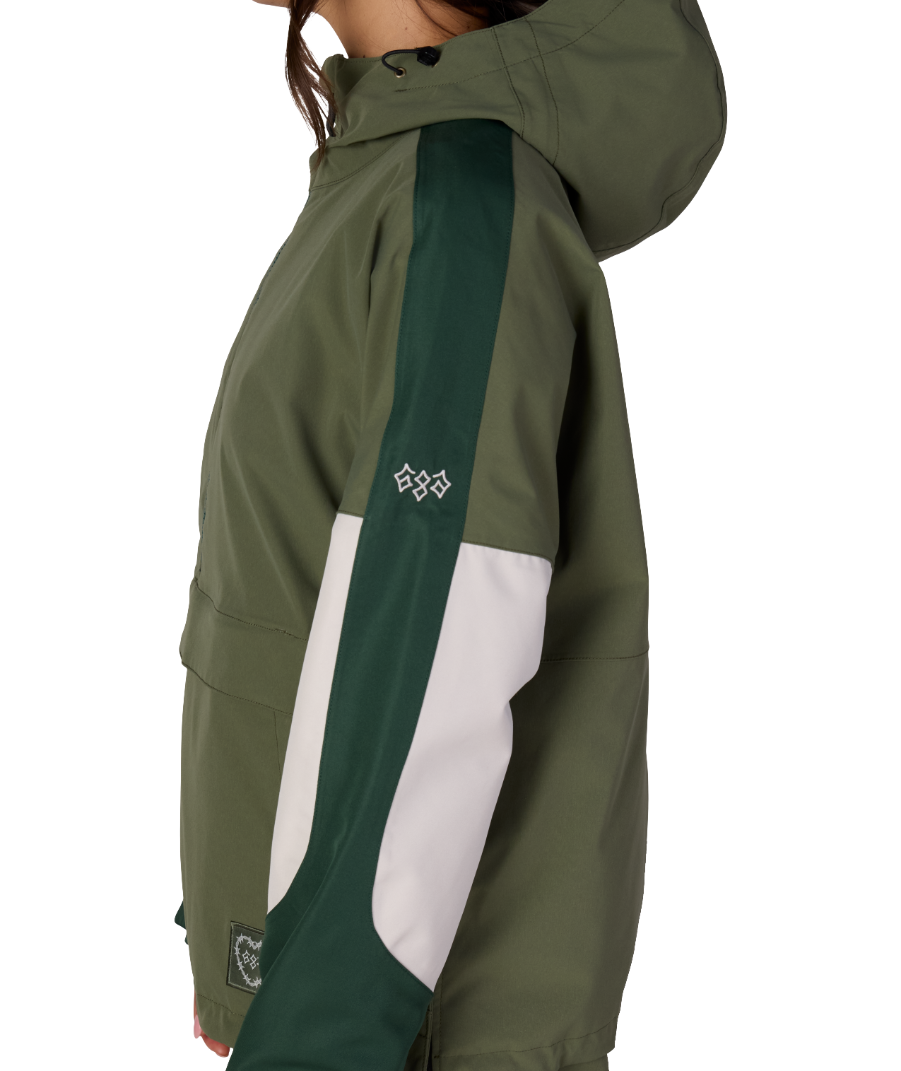 WOMENS OUTLINE™ SHELL ANORAK - FATIGUE GREEN COLORBLOCK