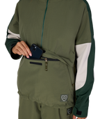 WOMENS OUTLINE™ SHELL ANORAK - FATIGUE GREEN COLORBLOCK