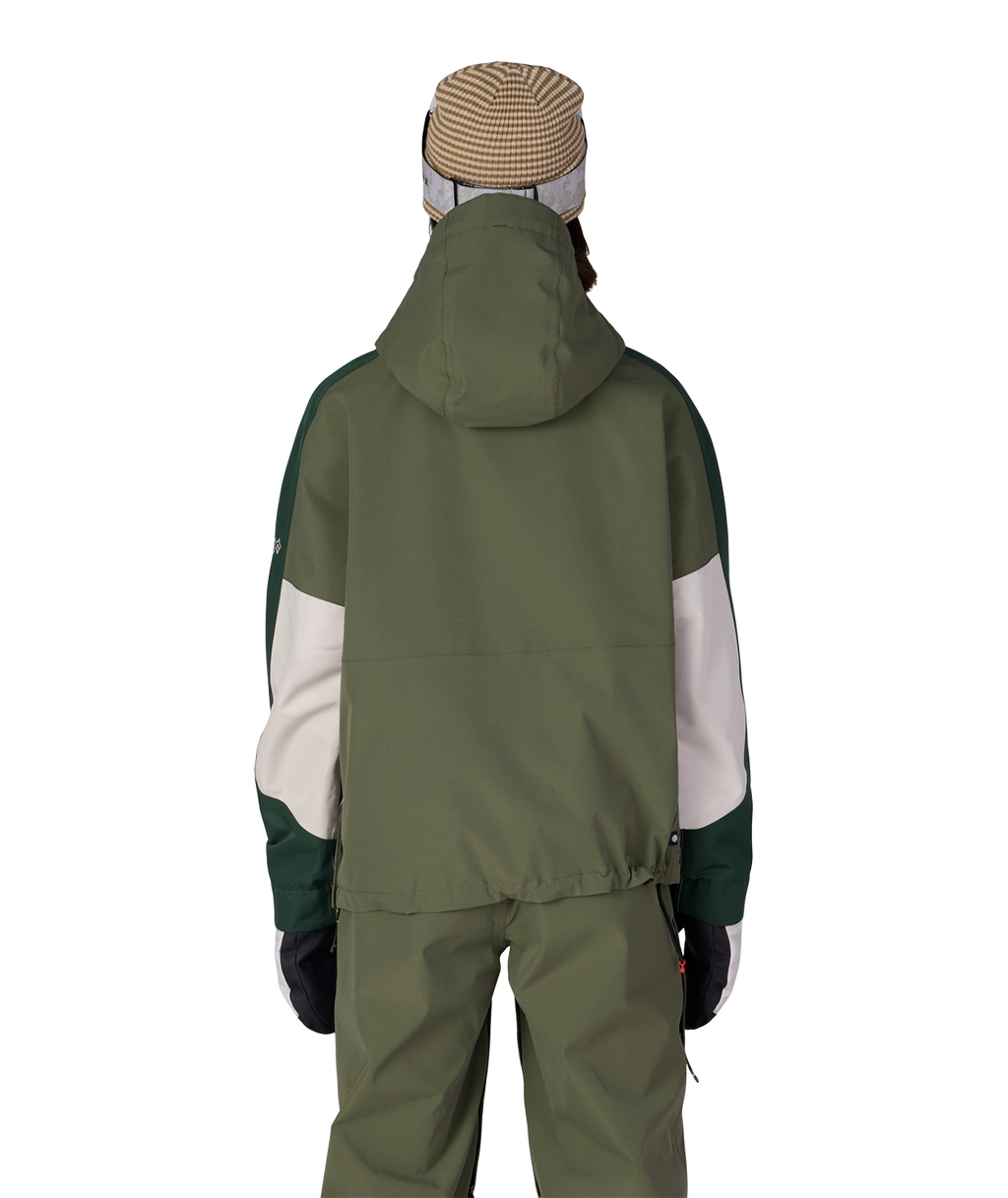 WOMENS OUTLINE™ SHELL ANORAK - FATIGUE GREEN COLORBLOCK