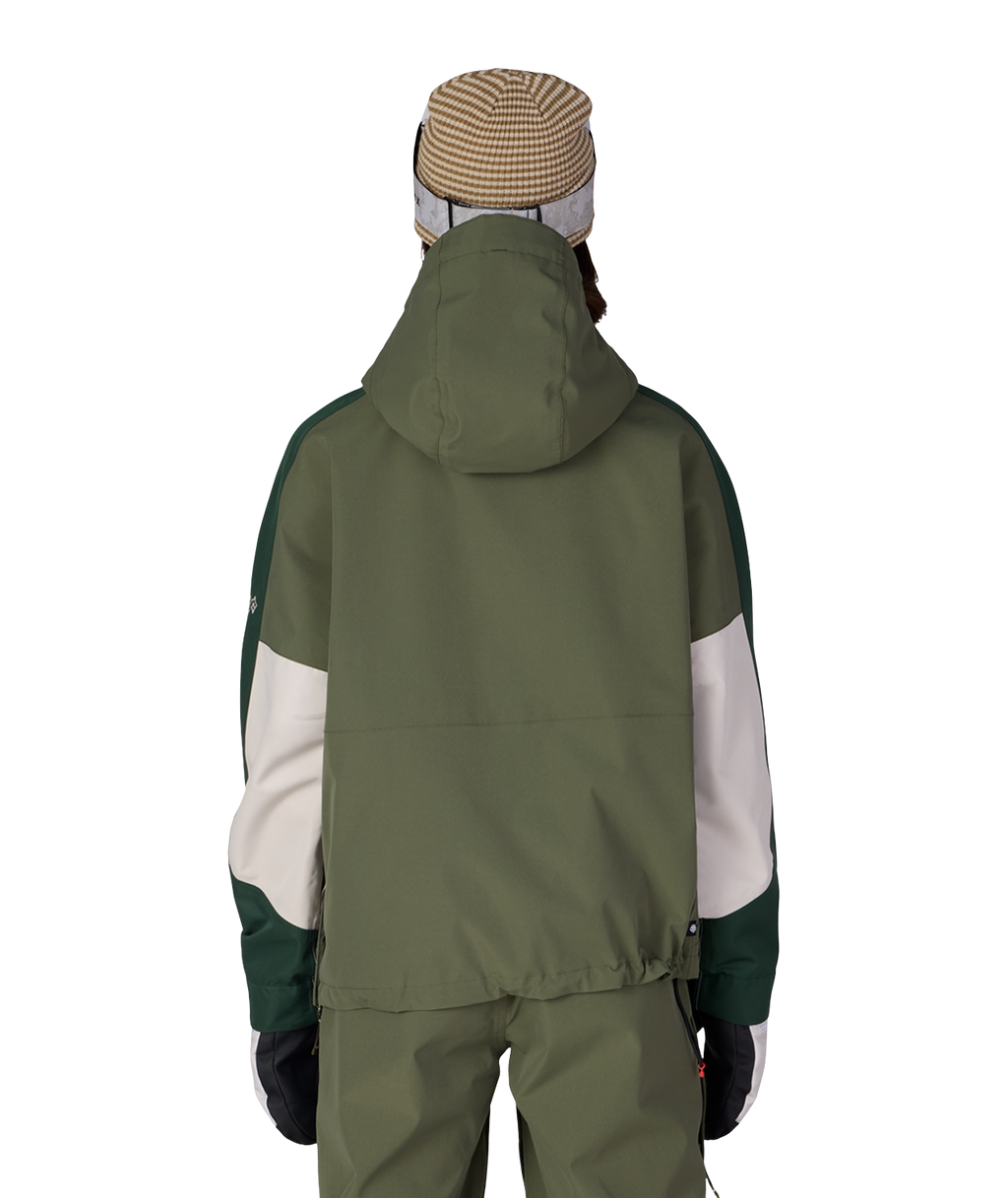 WOMENS OUTLINE™ SHELL ANORAK - FATIGUE GREEN COLORBLOCK