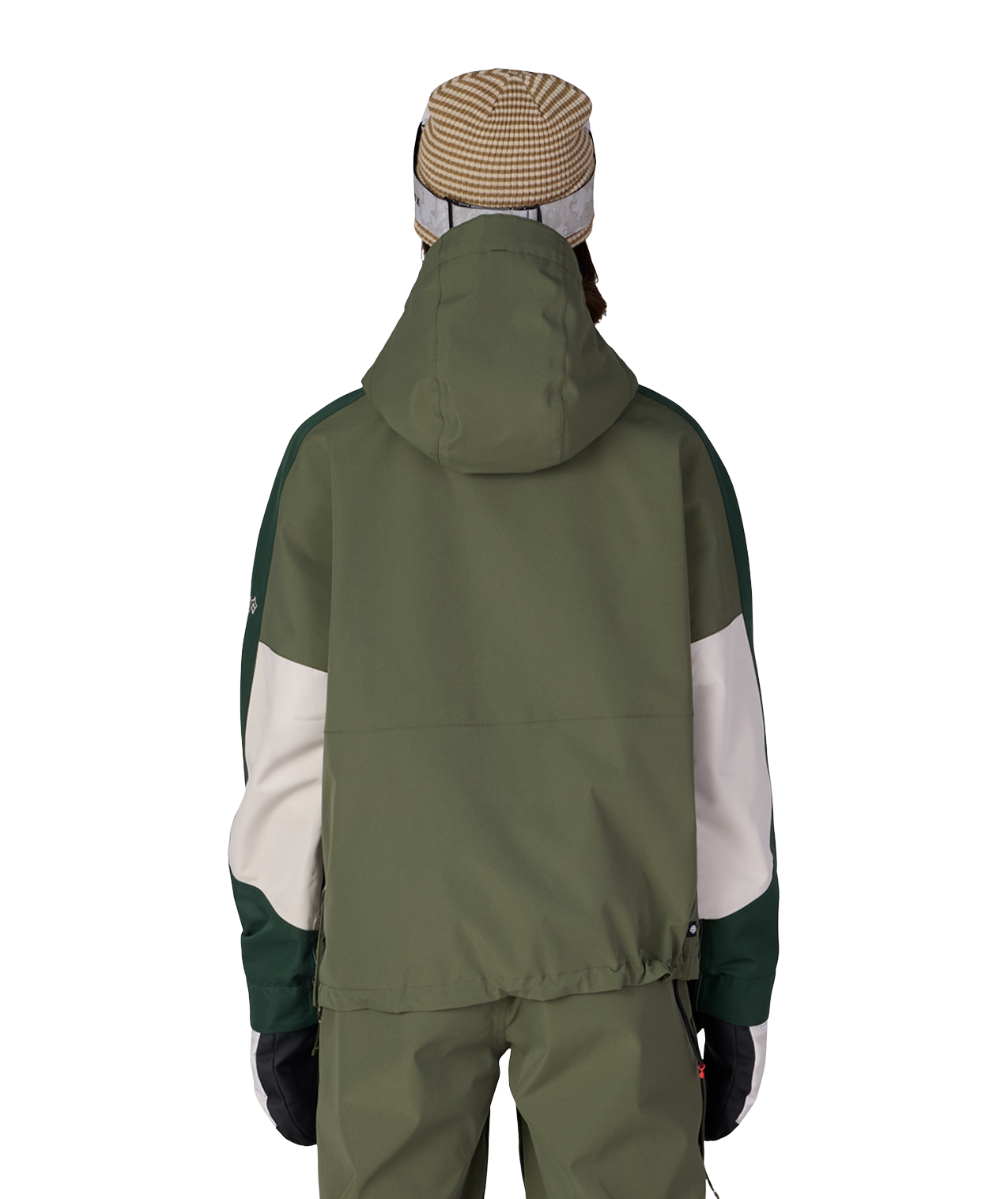 WOMENS OUTLINE™ SHELL ANORAK - FATIGUE GREEN COLORBLOCK