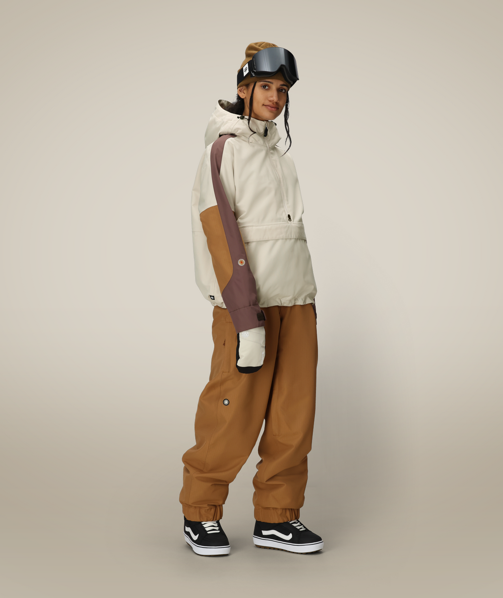 WOMENS OUTLINE™ SHELL ANORAK - LIMESTONE COLORBLOCK