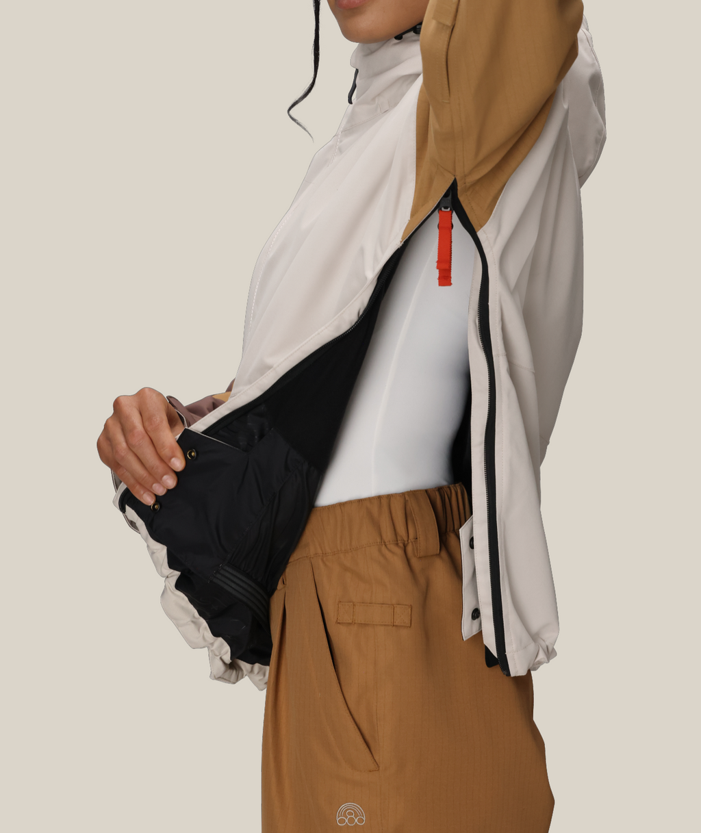 WOMENS OUTLINE™ SHELL ANORAK - LIMESTONE COLORBLOCK