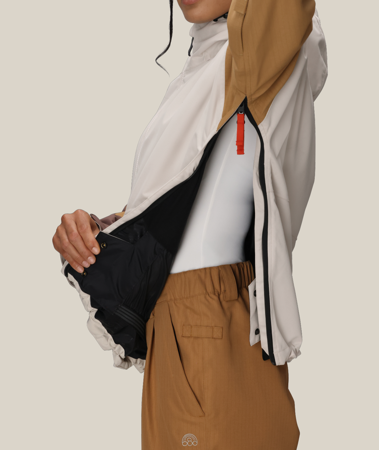 WOMENS OUTLINE™ SHELL ANORAK - LIMESTONE COLORBLOCK
