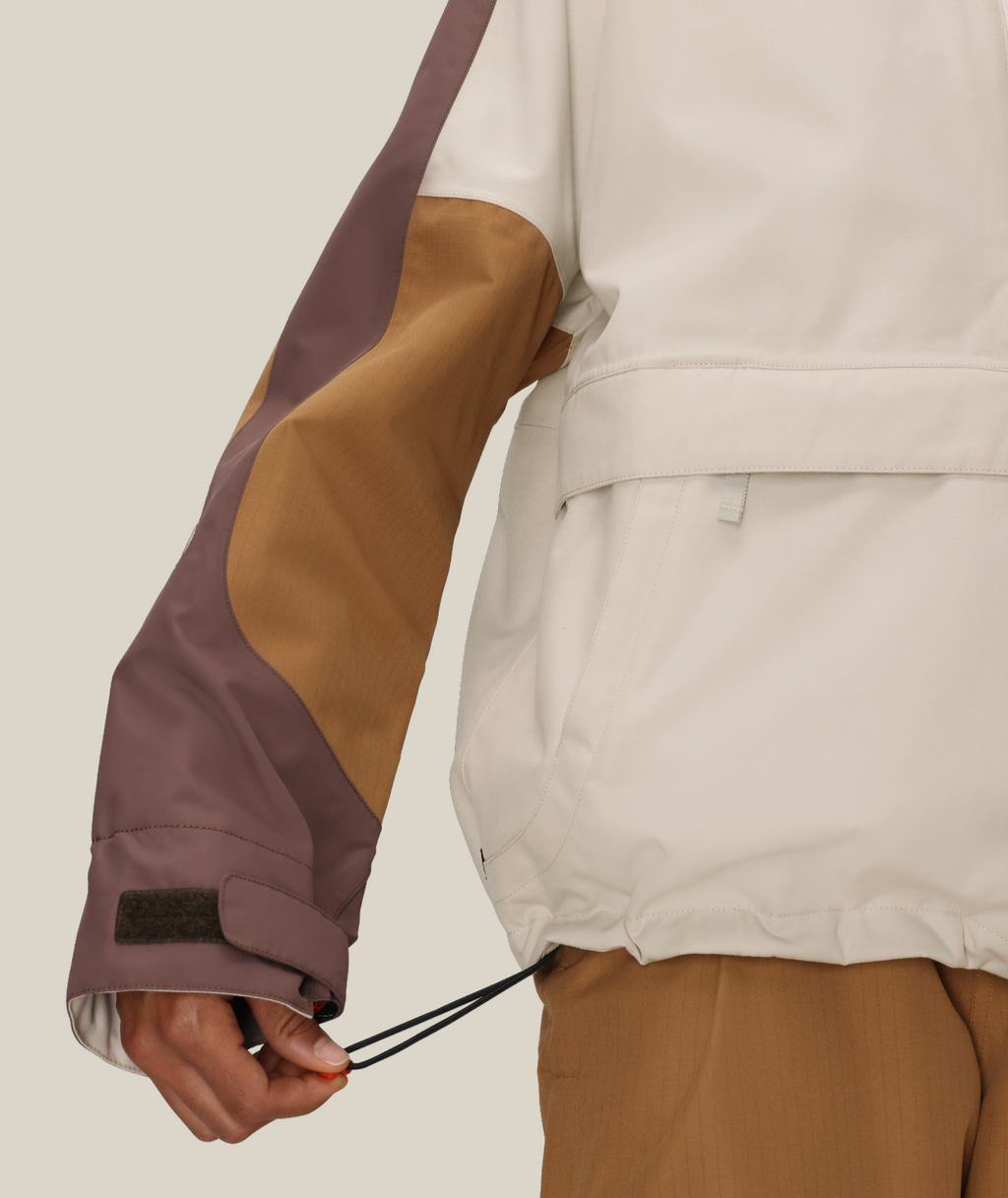 WOMENS OUTLINE™ SHELL ANORAK - LIMESTONE COLORBLOCK