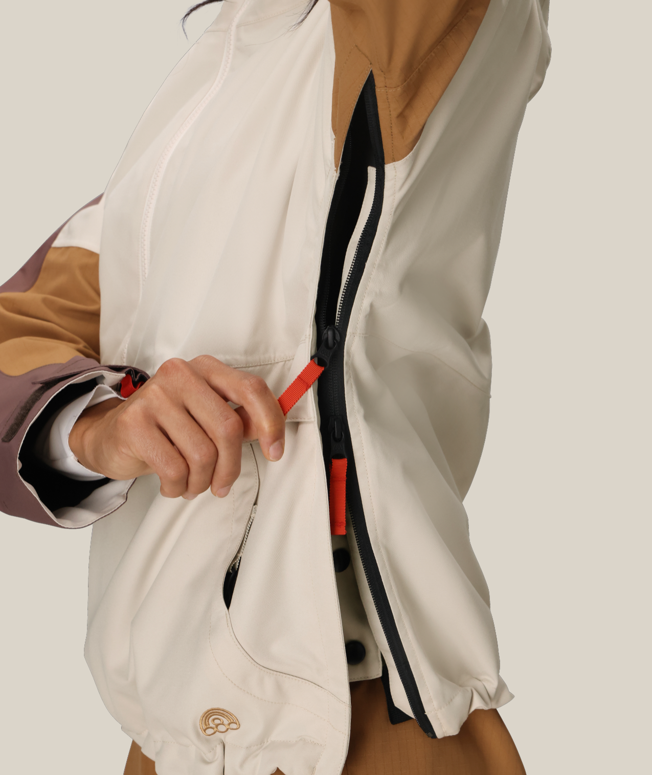 WOMENS OUTLINE™ SHELL ANORAK - LIMESTONE COLORBLOCK