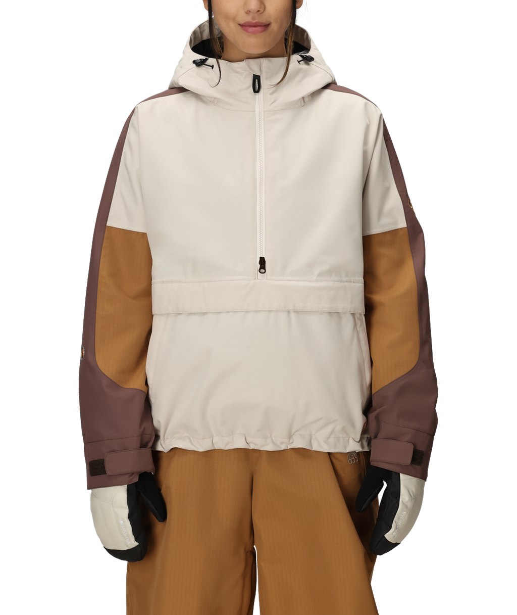 WOMENS OUTLINE™ SHELL ANORAK - LIMESTONE COLORBLOCK