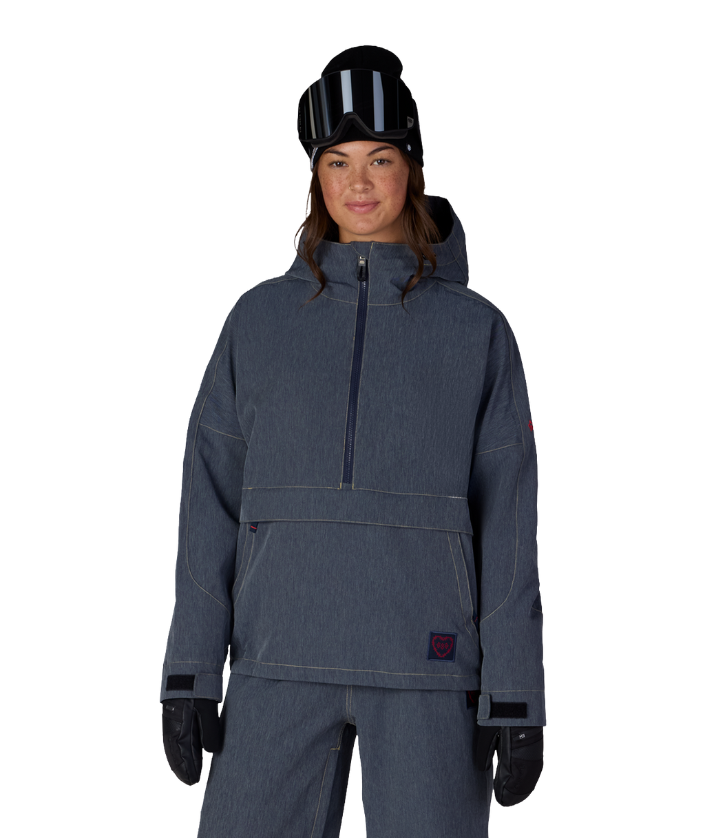 WOMENS OUTLINE™ SHELL ANORAK - NAVY DENIM
