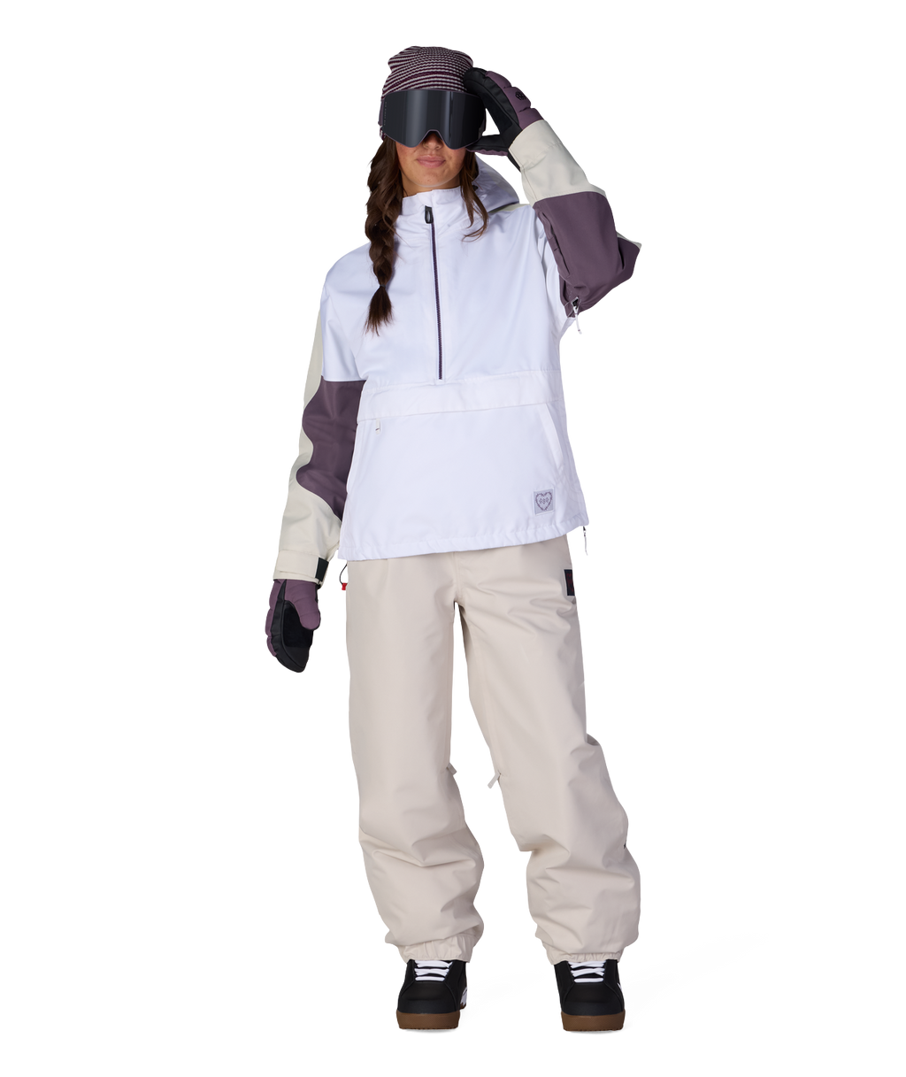 WOMENS OUTLINE™ SHELL ANORAK - WHITE COLORBLOCK