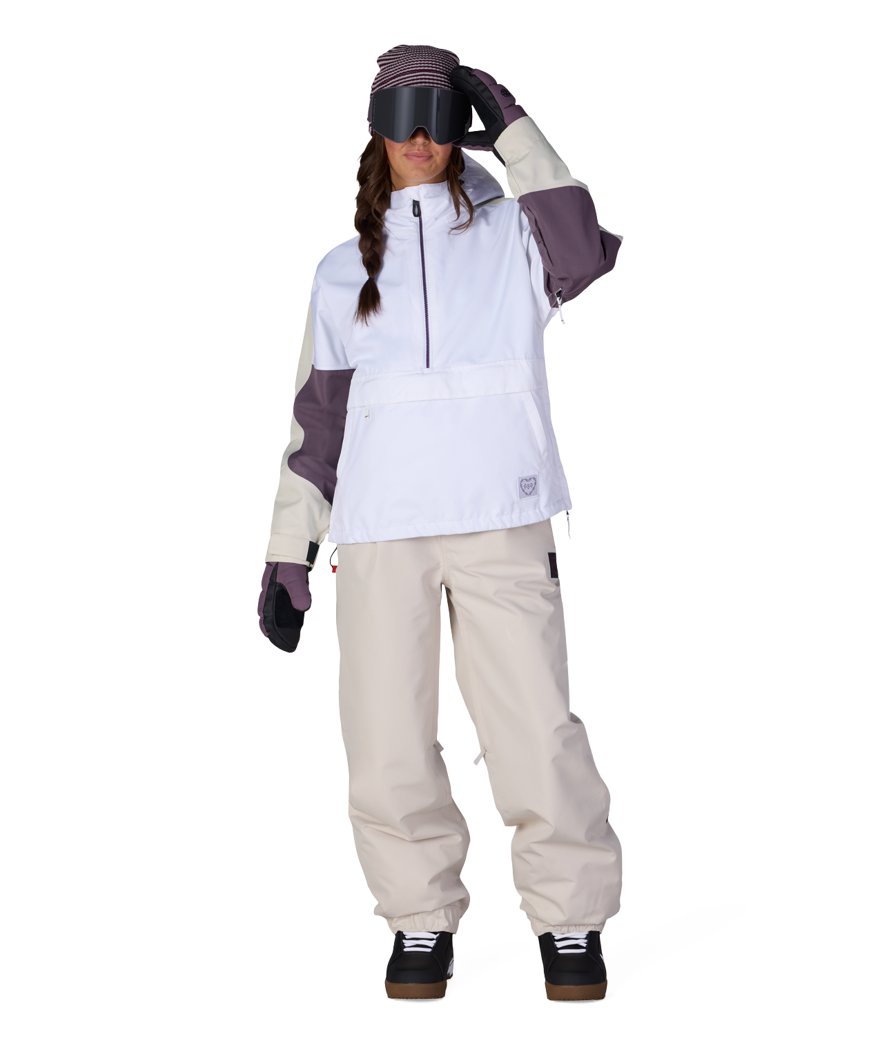 WOMENS OUTLINE™ SHELL ANORAK - WHITE COLORBLOCK