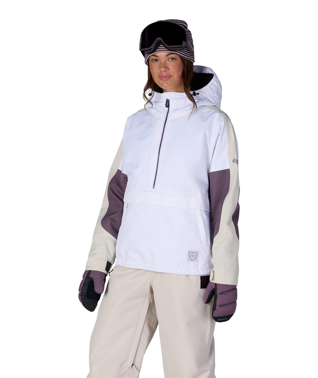 WOMENS OUTLINE™ SHELL ANORAK - WHITE COLORBLOCK