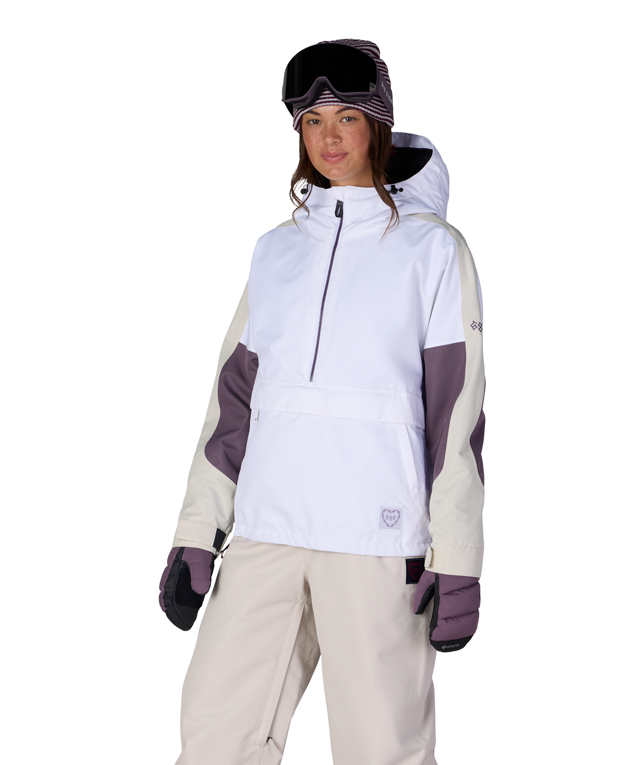 WOMENS OUTLINE™ SHELL ANORAK - WHITE COLORBLOCK