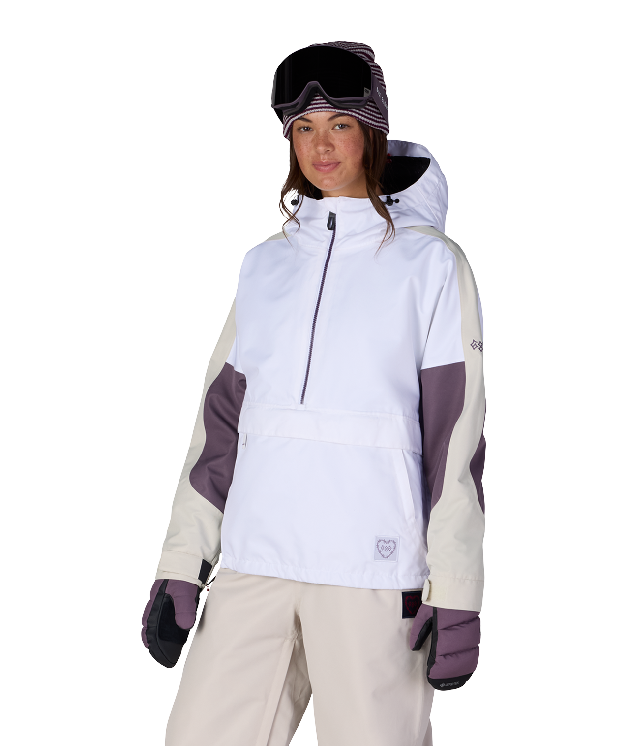 WOMENS OUTLINE™ SHELL ANORAK - WHITE COLORBLOCK