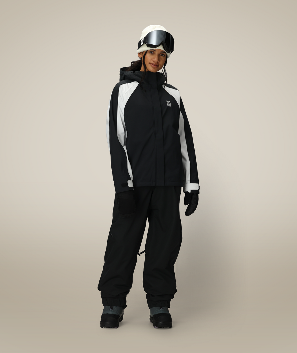 WOMENS HOLOGRAM™ SHELL JACKET - BLACK COLORBLOCK