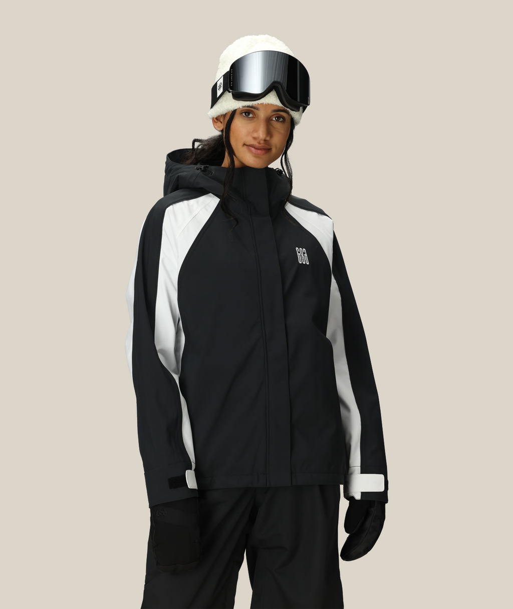 WOMENS HOLOGRAM™ SHELL JACKET - BLACK COLORBLOCK