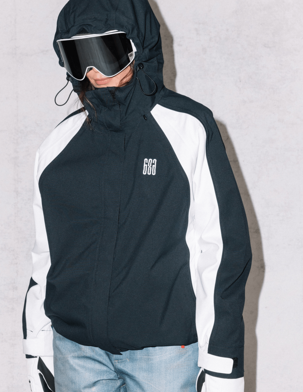 WOMENS HOLOGRAM™ SHELL JACKET - BLACK COLORBLOCK