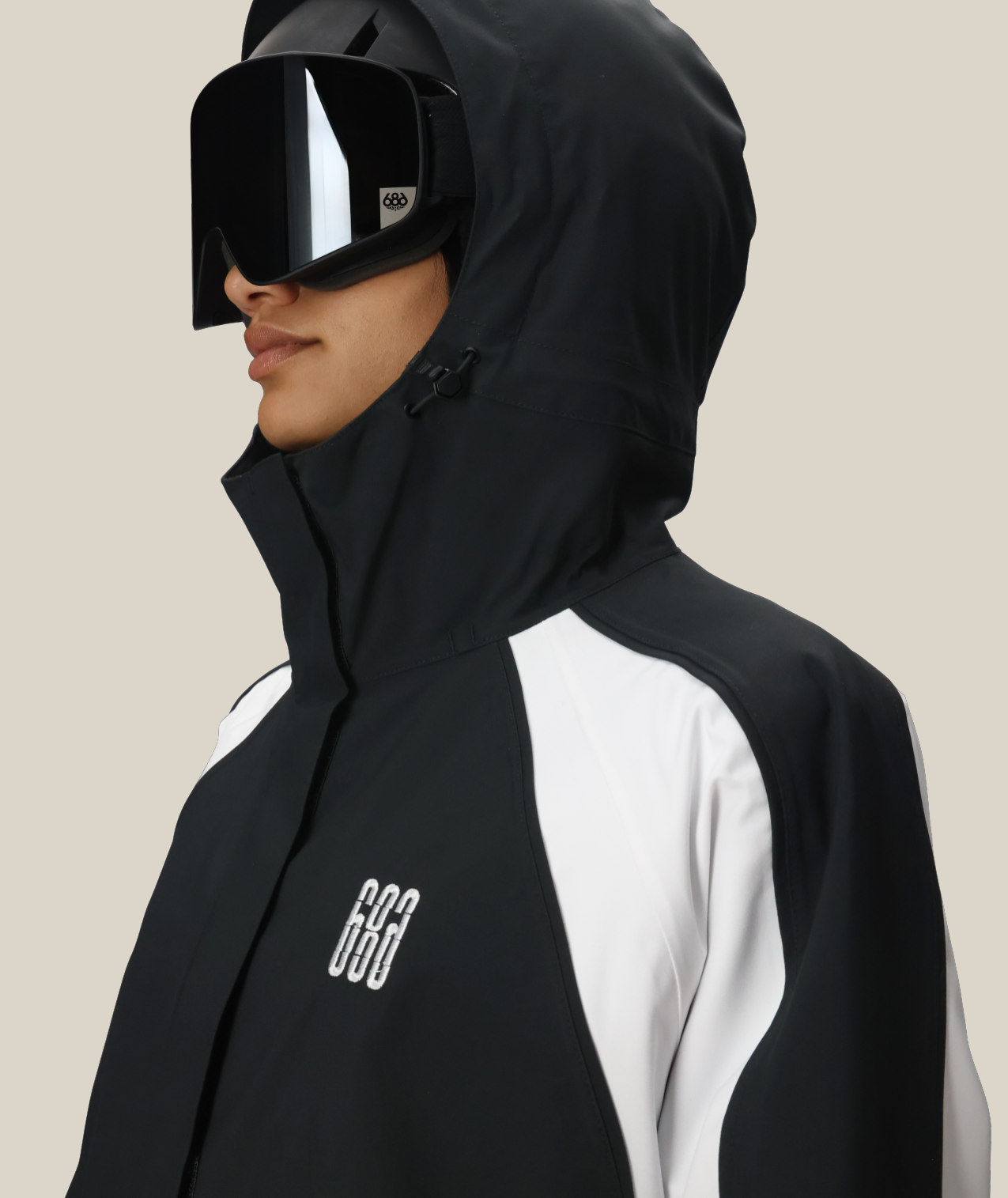 WOMENS HOLOGRAM™ SHELL JACKET - BLACK COLORBLOCK