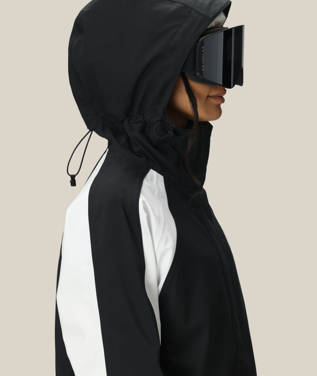 WOMENS HOLOGRAM™ SHELL JACKET - BLACK COLORBLOCK