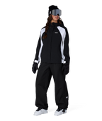 WOMENS HOLOGRAM™ SHELL JACKET - BLACK WHITE COLORBLOCK